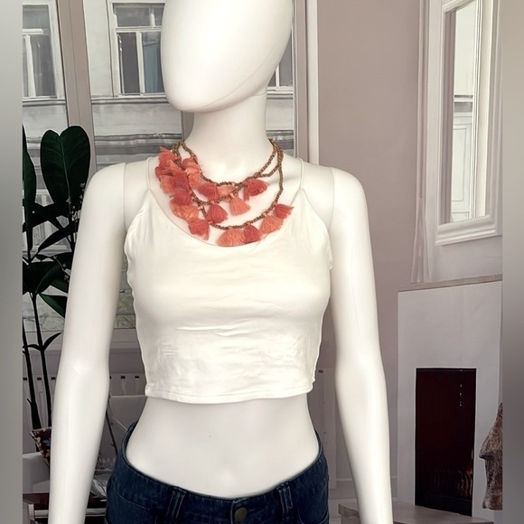 FASHION Nova White Doing Me Boo Double Layered Top. Size M. P - Picture 2 of 6